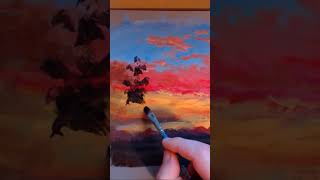 How to Paint a Tree 😁🎨 #acrylicpainting #art #landscapeart