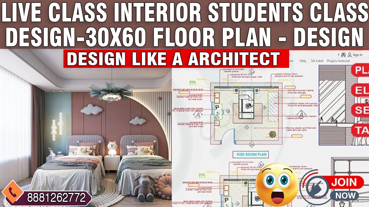 Kids Room Design 2 Bhk / Live Class Interior Batch /Join And Be ...