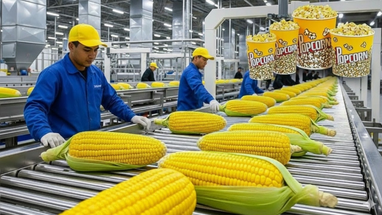 Popcorn Making Process 🔥 How Popcorn Is Made 🍿 | Inside a Modern Popcorn Factory (Full Process ...
