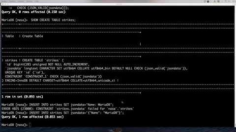 Structured Semi-Structured Data - JSON in MariaDB