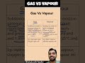 Gas Vs Vapour