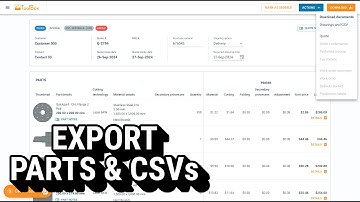 Quoting Laser Cutting Work in ToolBox - Export Parts & CSV
