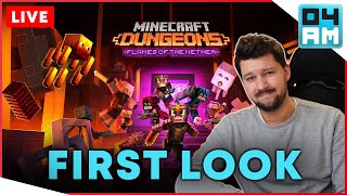 🔴FLAMES OF THE NETHER -  First Look Walkthrough @ New DLC in Minecraft Dungeons (Livestream)