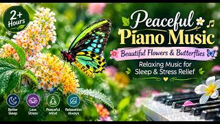 Peaceful Piano Music  Beautiful Flowers & Butterflies | Relaxing Music for Sleep & Stress Relief screenshot 1