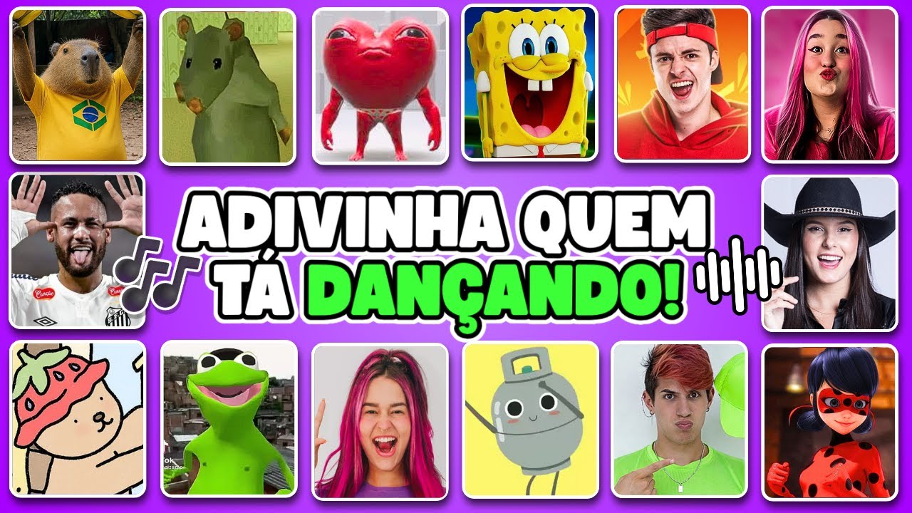 ADIVINHE QUEM TÁ DANÇANDO!! 💃🎶Bob Esponja, Neymar, Bobbie Goods, Ana Castela, Ó U Gás, Round 6