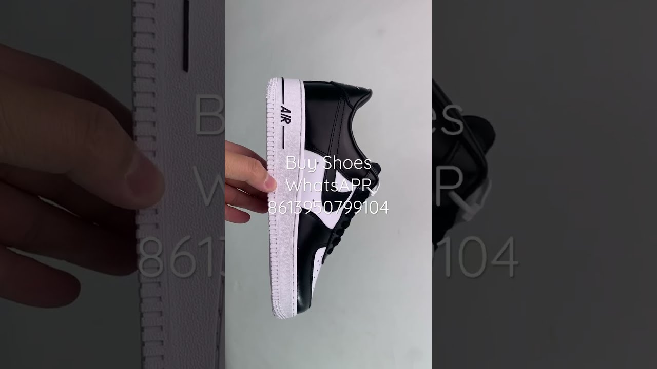 Nk Air Force 1 Low Black and white Leather with Air Force One Low top sports and casual sneakers