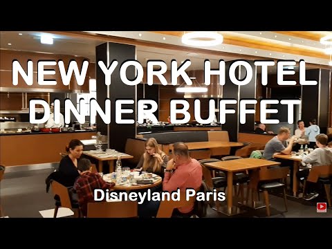 New York Hotel Downtown Restaurant, Disneyland Paris Dinner Buffet - Full Tour