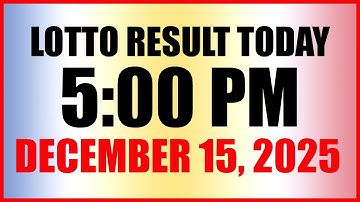 Lotto Result Today 5pm Draw December 15, 2025 Swertres EZ2 PCSO