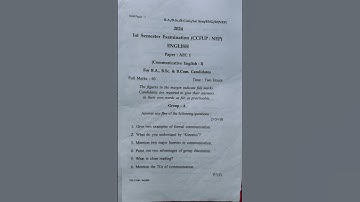 2024 Vidyasagar University 1st Semester English Paper AEC question paper......