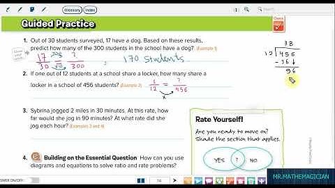 Grade 6, course 1, chapter 1, Lesson 7, part 2, ratio and rate problems