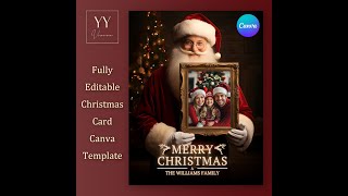 Santa Holding Vintage Frame Canva Template Tutorial V2