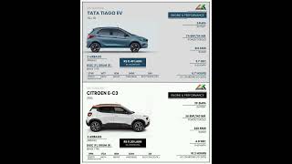 Tata Tiago vs Citroen E -C3 #shorts #car #tata #tiago #citroen