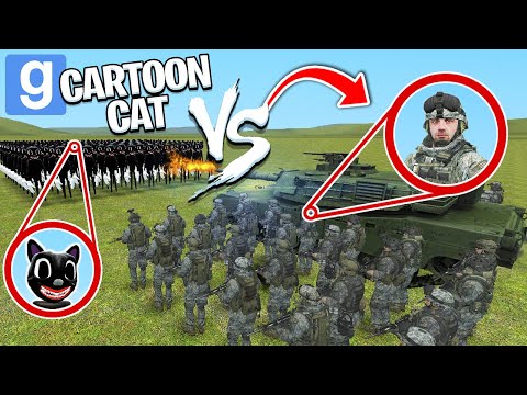 CARTOON CAT vs THE ARMY! (Garry's Mod Sandbox) | JustJoeKing