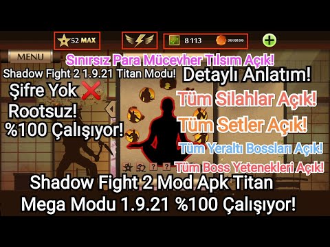 Shadow Fight 2 Mod Apk 1.9.21 Titan Mega Modu Bütün Silahlar Boss Yetenekleri Yeraltı Bossları Açık!