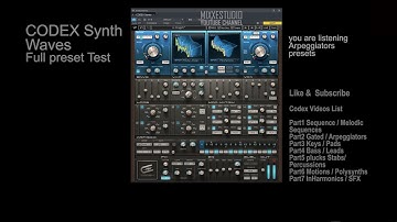 Codex Synth Waves VSTI All Presets Test Gated/Arpeggiators 2/7