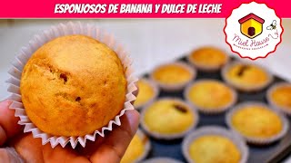 MAGDALENAS DE BANANA esponjosas rellenas de dulce de leche DIA DE LA MADRE