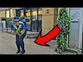 Pretty Police Officer Screamed so Loudly! She peed her pants!?Bushman Prank