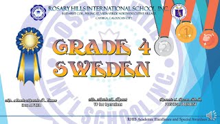 RHIS Academic Excellence and Special Awards for Grade 4 - Sweden S.Y. 2019-2020