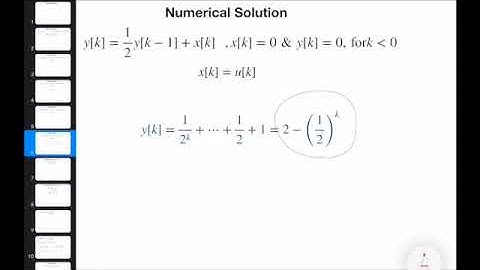 Discrete-Time-Systems - Difference Equations Numerical Solution (Lecture 3 - Part 1)