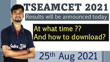 ts eamcet 2021 results date|Tseamcet results timing today|tseamcet 2021 results on 25 august timing