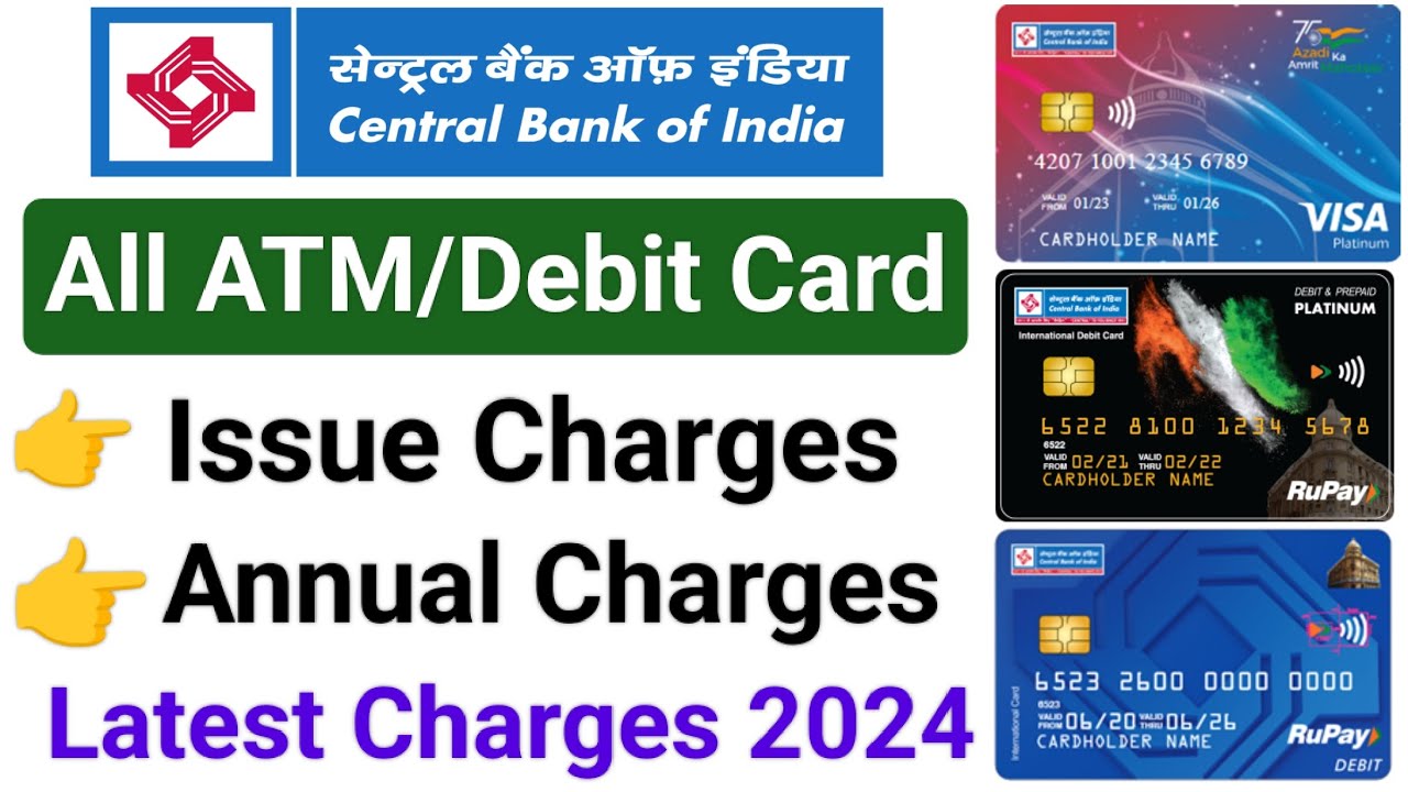 Central bank of india debit card charges | Central bank of india atm card charges