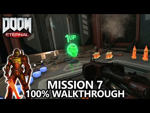 DOOM Eternal - Mission 7 - 100% Walkthrough - All Secrets, Collectibles, Upgrades & Challenges