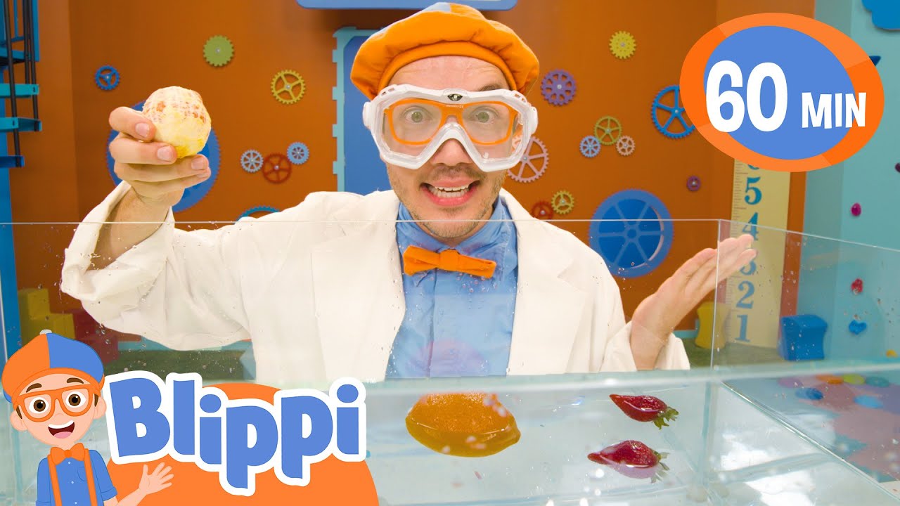 Blippi Plays Sink or Float with Oranges from an Orange Farm! Moonbug