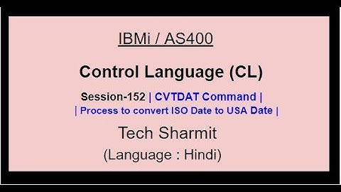 CVTDAT Command  in CL Program  | Date conversion in cl Program    | Date format in cl | CLLE | IBMi