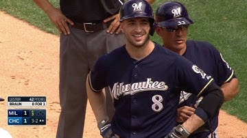 MIL@CHC: Braun singles home Segura to tie game at 1