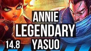 ANNIE vs YASUO (MID) | 66% winrate, Legendary | EUW Master | 14.8