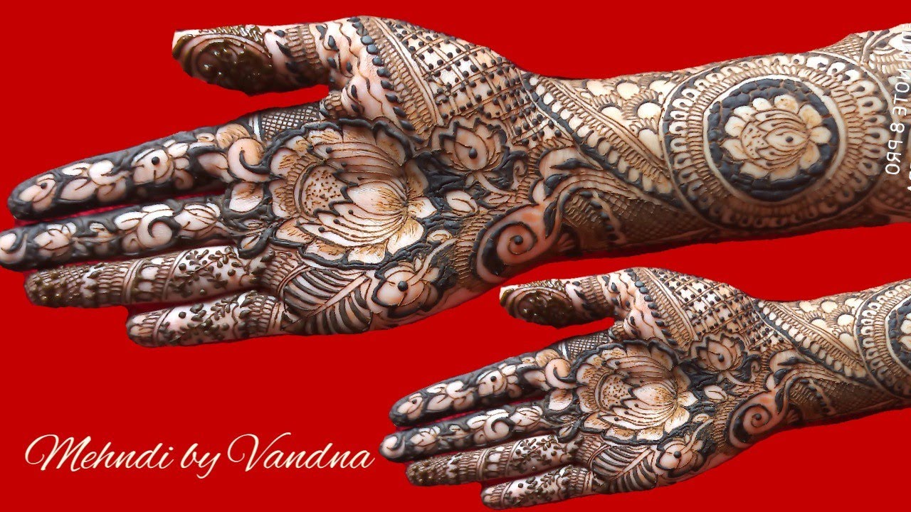 Lotus mehndi design || full hand mehndi design || bridal mehndi design ...