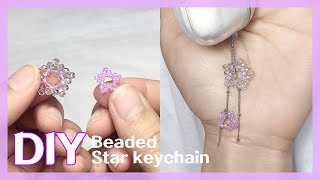 DIY) 비즈로 별 만들기_에어팟 키링✨ (beaded star airpods chain)