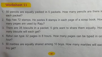 DAV Class 3 unit 5 worksheet 11 ।। Math class 3 chapter 5 worksheet 11 dav public school