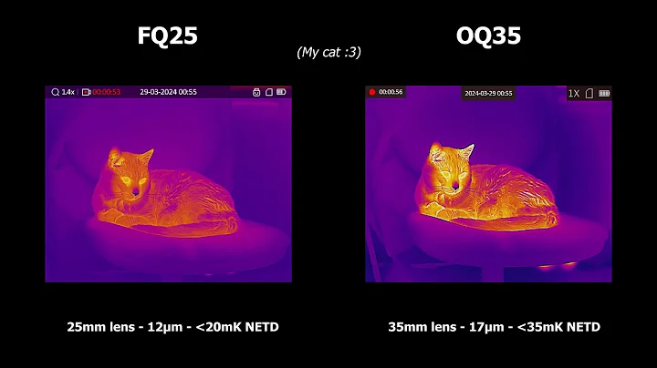Hikmicro Falcon FQ25 vs Owl OQ35 (12µm vs 17µm / 35mK vs 25mK NETD) thermal monocular comparison