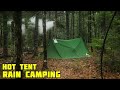 Hot Tent Camping In Rain