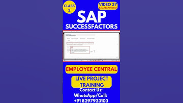 SAP SuccessFactors EC Training Online Tutorial Class 37 16th August 2025 #sapsuccessfactorstraining