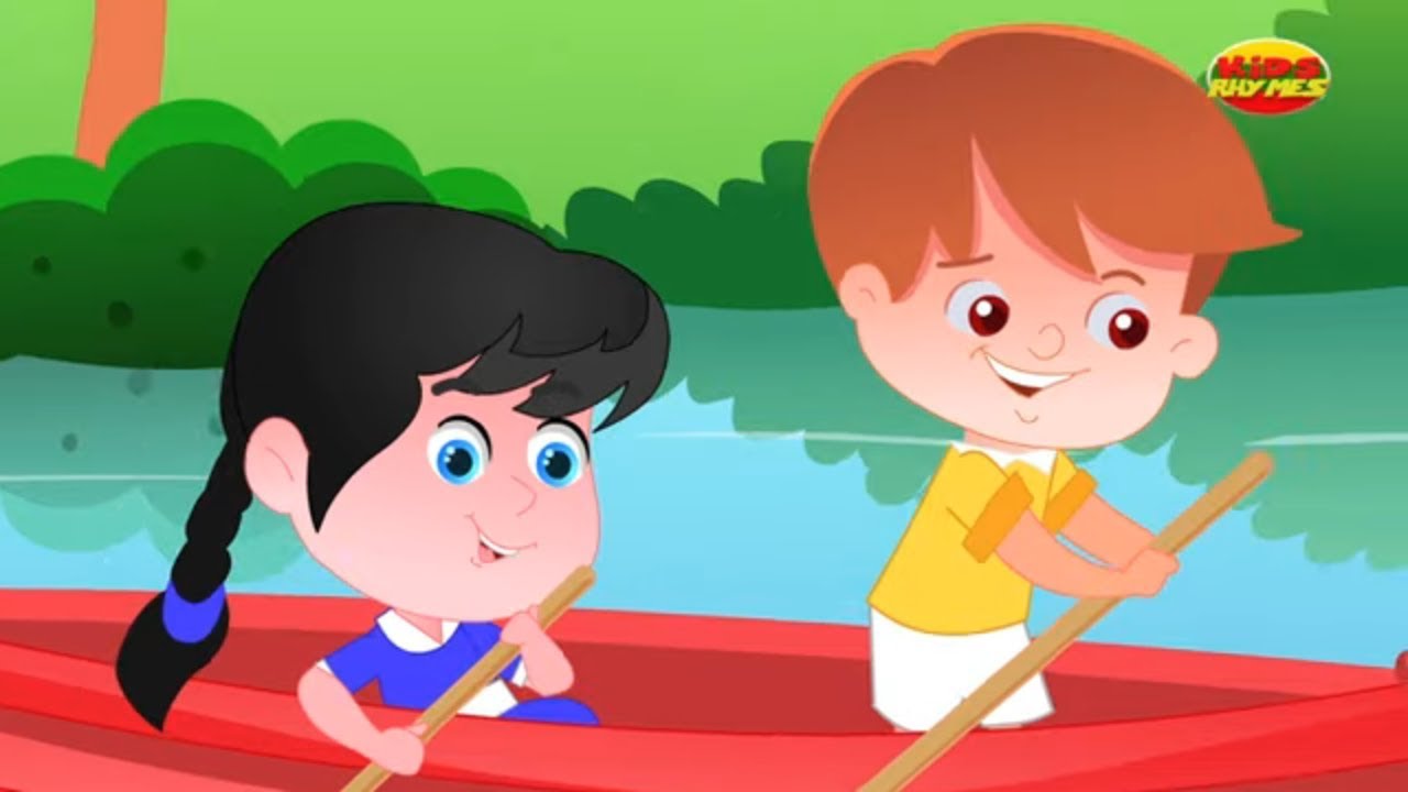 da fileira da fileira seu barco | poema infantil | rima para bebês | Row Row Row Your Boat Rhyme