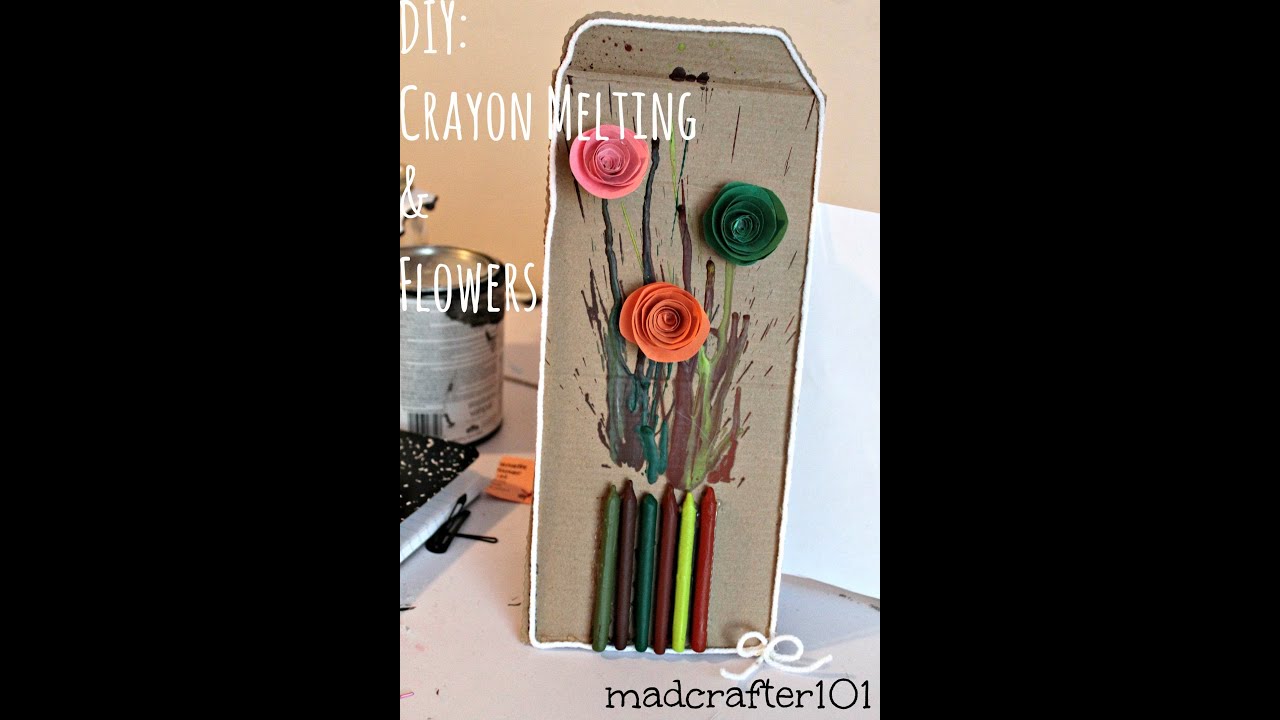 DIY: CRAYON MELTING/FLOWERS CANVAS