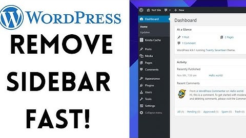 How to remove sidebar in WordPress - Remove the wordpress sidebar
