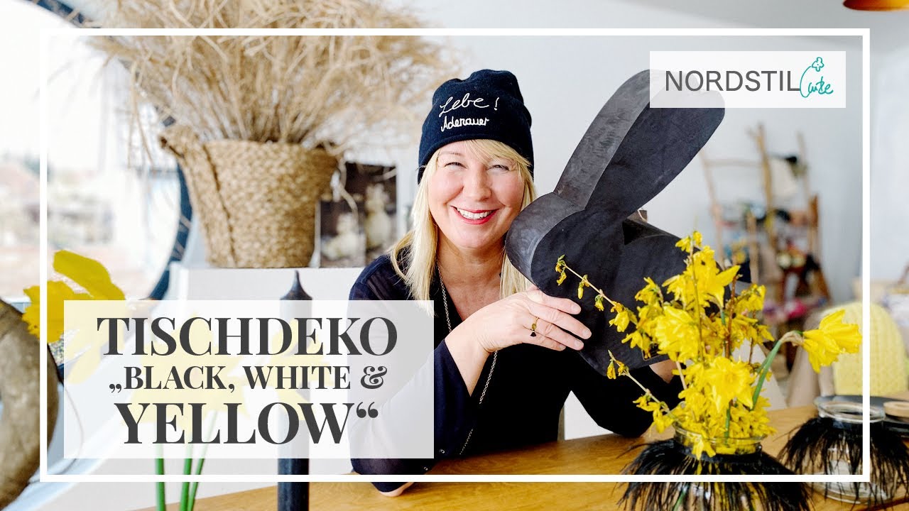 Tischdeko "Black, White & Yellow"