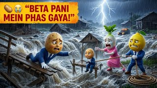 Aloo Ka Beta Toofan Mein Phas Gaya Aloo Ne Puri Raat Apne Bete Ko Dhoonda Sabzi Ka Gaon
