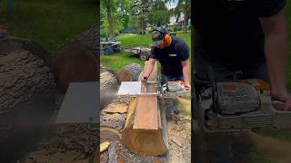 First Slice off of this Cherry Log! Future Wood and Resin Coffee Tables!