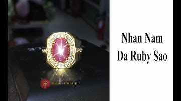 Nhẫn Nam Đá Ruby Sao Tự Nhiên Yên Bái Sao 10 điểm May Mắn