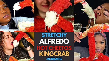 🔥🔥🔥 Stretchy Hot Cheetos Fried King Crab With Alfredo Mukbang ASMR | MUKBANG COMPILATION😋🥵🦀