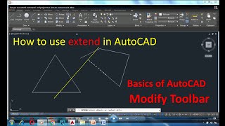 how to use extend command  and project two lines to connect each other in autocad