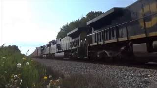 60MPH CSX Intermodal Q016-10 Screaming AC Traction Motors Trio AC4400CW's - Newton Falls OH Aug 2017