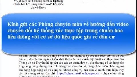 HD chuyển đổi hệ thống xác thực tập trung chuẩn hóa liên thông với cơ sở dữ liệu Quốc gia