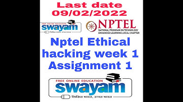 Ethical hacking  Nptel course week  - 1 assignment  Solution.| Quiz | Swayam 2022 | IIT kharagpur