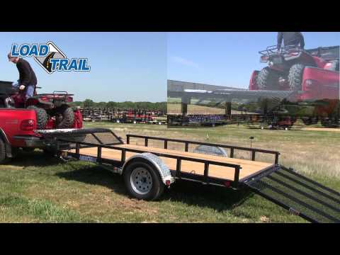 loading-atv's-on-a-load-trail-single-axle-trailer-with-front-ramp-gate-and-rear-fold-gate
