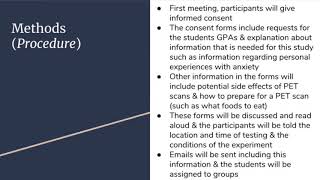 Research Proposal Presentation (Physiological Psychology)